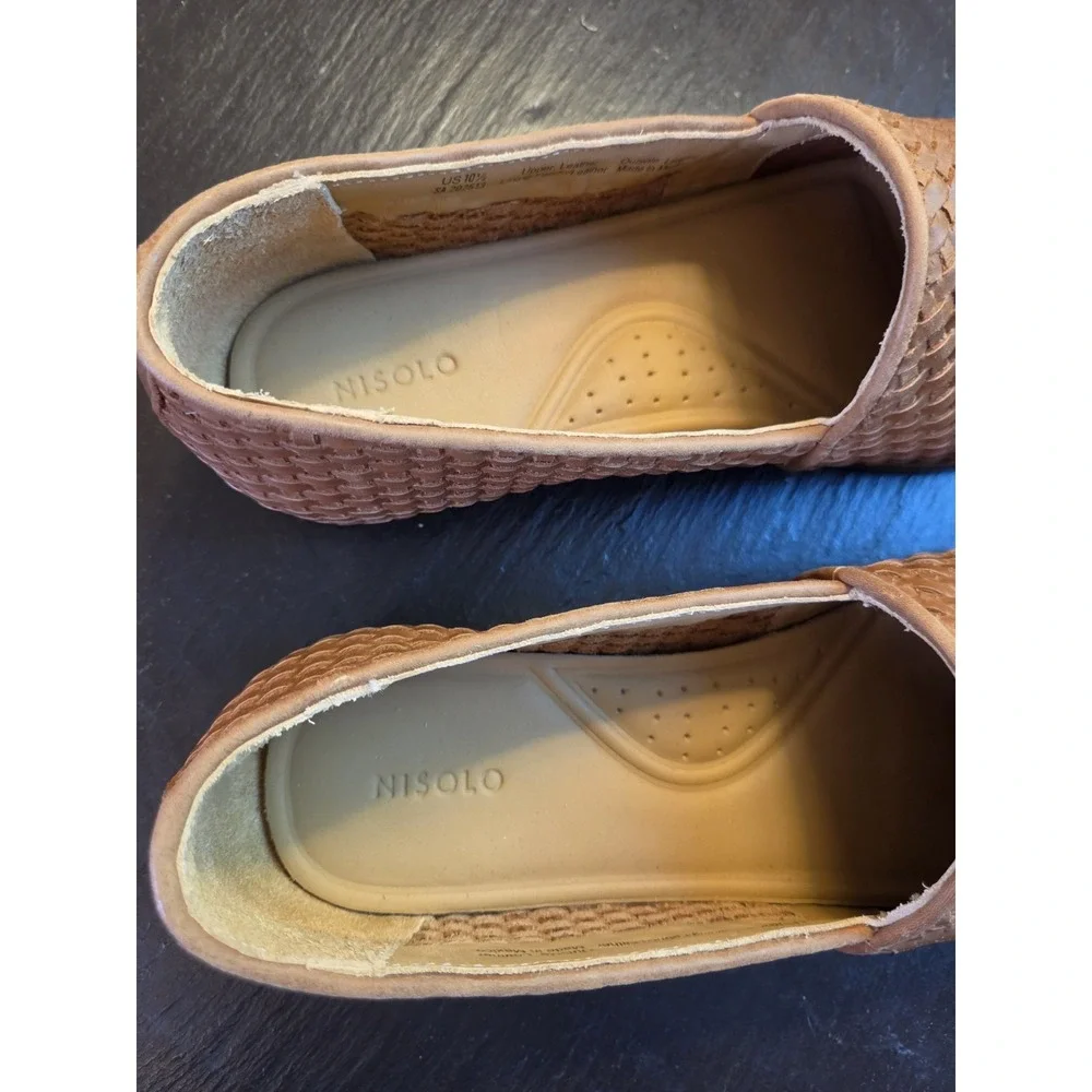 Nisolo Men's Alejandro Woven Leather Slip On 2.0 Shoes Brown Size 10.5 EUC! $198
